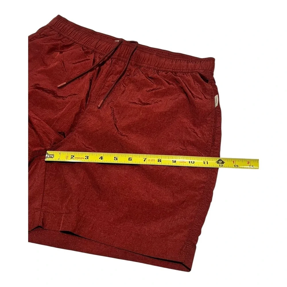 Onia Men's‎ Medium Burgundy Swim Trunks Lined Elastic Waist Drawstring